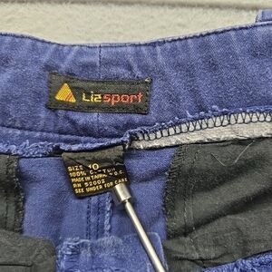 Liz Sport Blue Pants, Pleaded, Vnt, High Rise Size 10